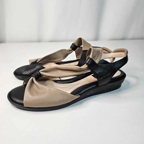 BeautiFeel Hailey Black Nude Leather Sandals Size 41 EU / 9.5 US - Picture 4 of 9